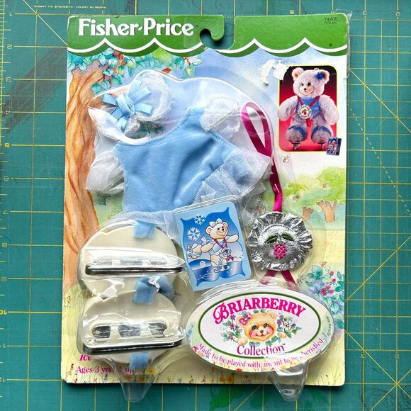 Briarberry Bear ICE SKATING Outfit Blue Wht for Fisher Price 10" Bears 1999 Vtg - Picture 1 of 10